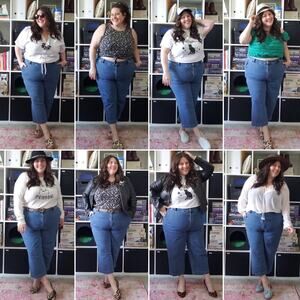 High Rise Wide Leg Cropped Mom Jean Vintage SZ 22W